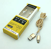 Дата кабель Metal Magnetic 2.1A Lightning для iPhone Gold