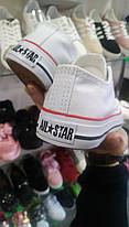 Только 27 размер - 18 см Дитячі та підліткові кеди конверси AIL STAR в стилі Converse білі на липучці, фото 3