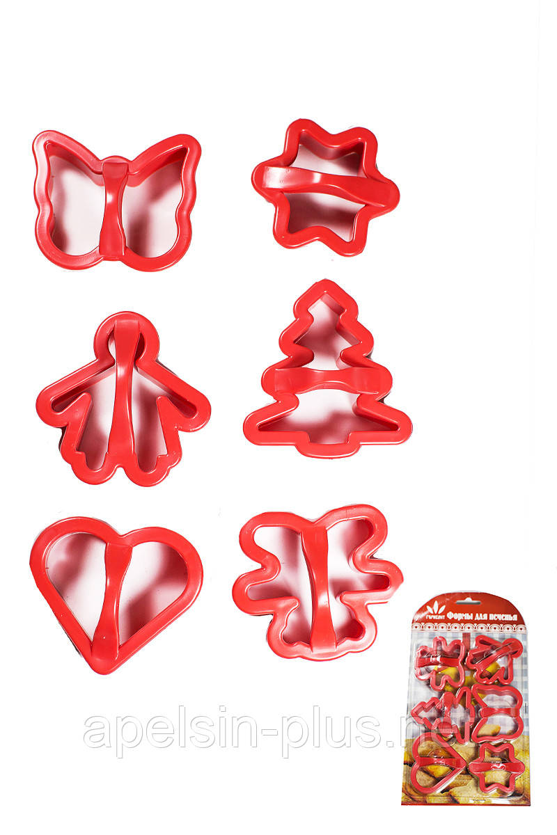 Вирубка пластикова Печиво асорті набір із 6 форм, фото 1