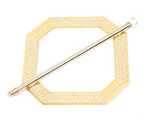 Шпилька металева Багатокутник зі стразами Garden 535762