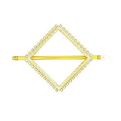 Шпилька металева Квадрат зі стразами Garden 535619
