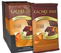 Премиум шоколадCachet 53% Milk Chocolate with Almonds - темный с миндалем, 300гр. Бельгия