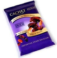 Преміум шоколад Cachet 32% Milk Chocolate with Nuss&Raisins з мигдалем і родзинками, 300 г Бельгія