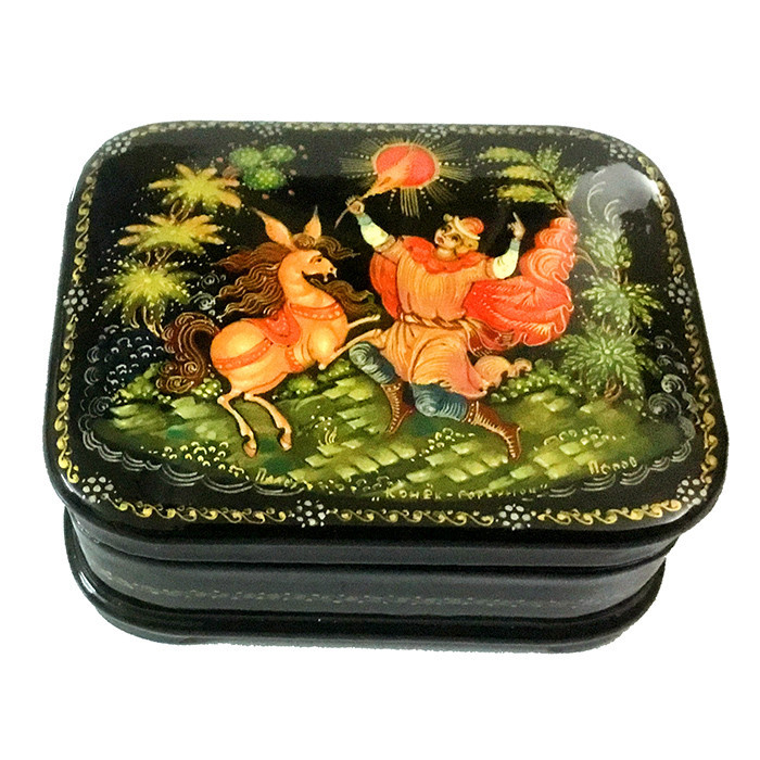 Дерев'яна шкатулка лакова Коник-Горбунок