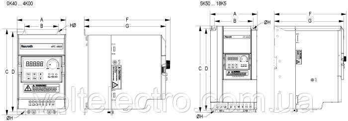 Частотный преобразователь EFC 3610, 0.4 кВт, 3ф/380В 3АС R912005717 - фото 3 - id-p75765484