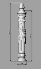 Західний стовп 25 - 1200х196х196 мм, фото 2