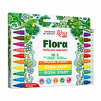 Набор маркеров двусторонних с открытками "Flora", ROSA START