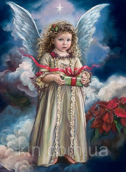 Алмазна мозаїка на підрамнику Ангелок з небес 40 х 50 см (арт. TN738), фото 1