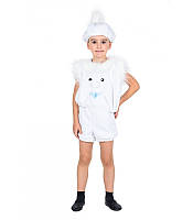Сніжок дитячий карнавальний костюм на новорічний виступ віком від 3 до 6 років