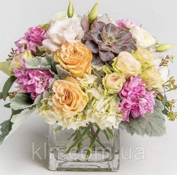 Алмазна вишивка на підрамнику Квіткова композиція 30 х 30 см (арт. TN543), фото 1