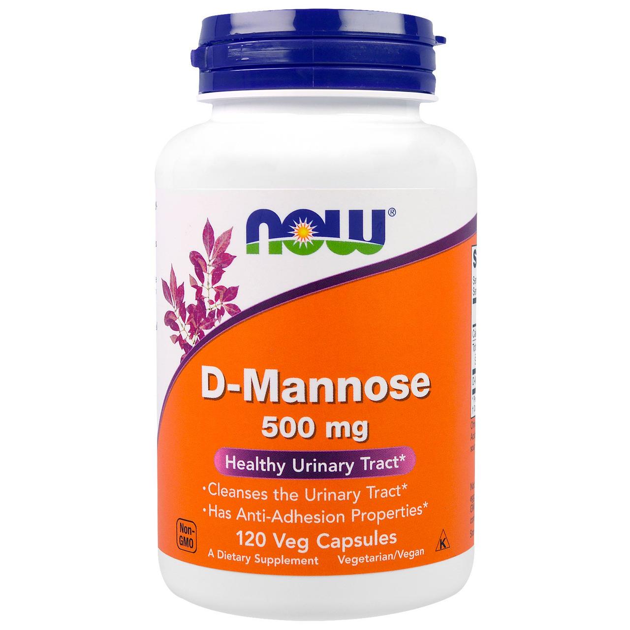 Д-Маноза / Now Foods, D-Mannose 500 mg 120 Veg Capsules