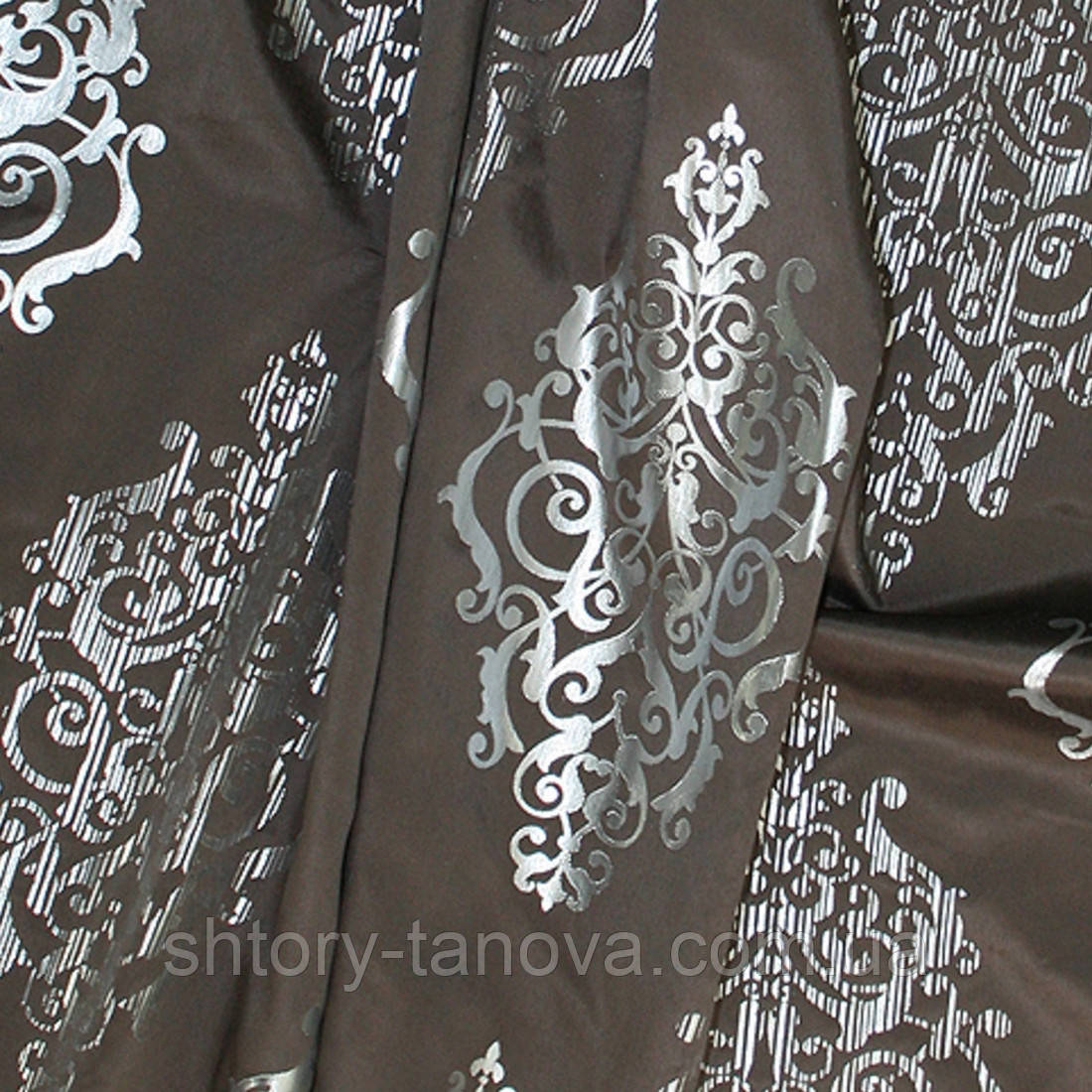 Декоративна тканина саратов- / саратов - кава з молоком, срібло, фото 1
