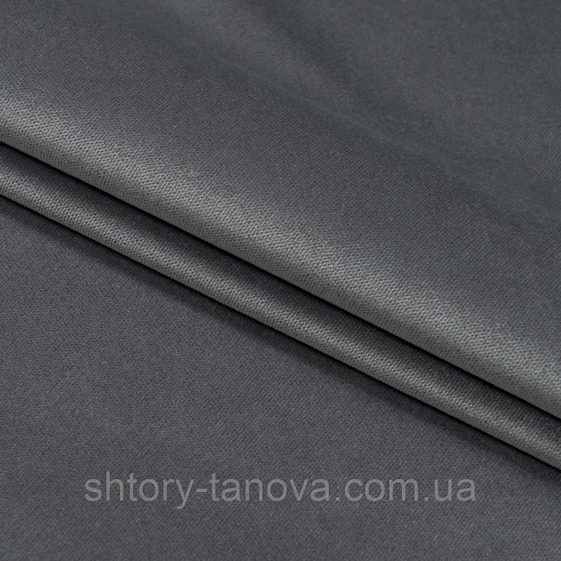 Велюр щільний сталево-сірий, фото 1