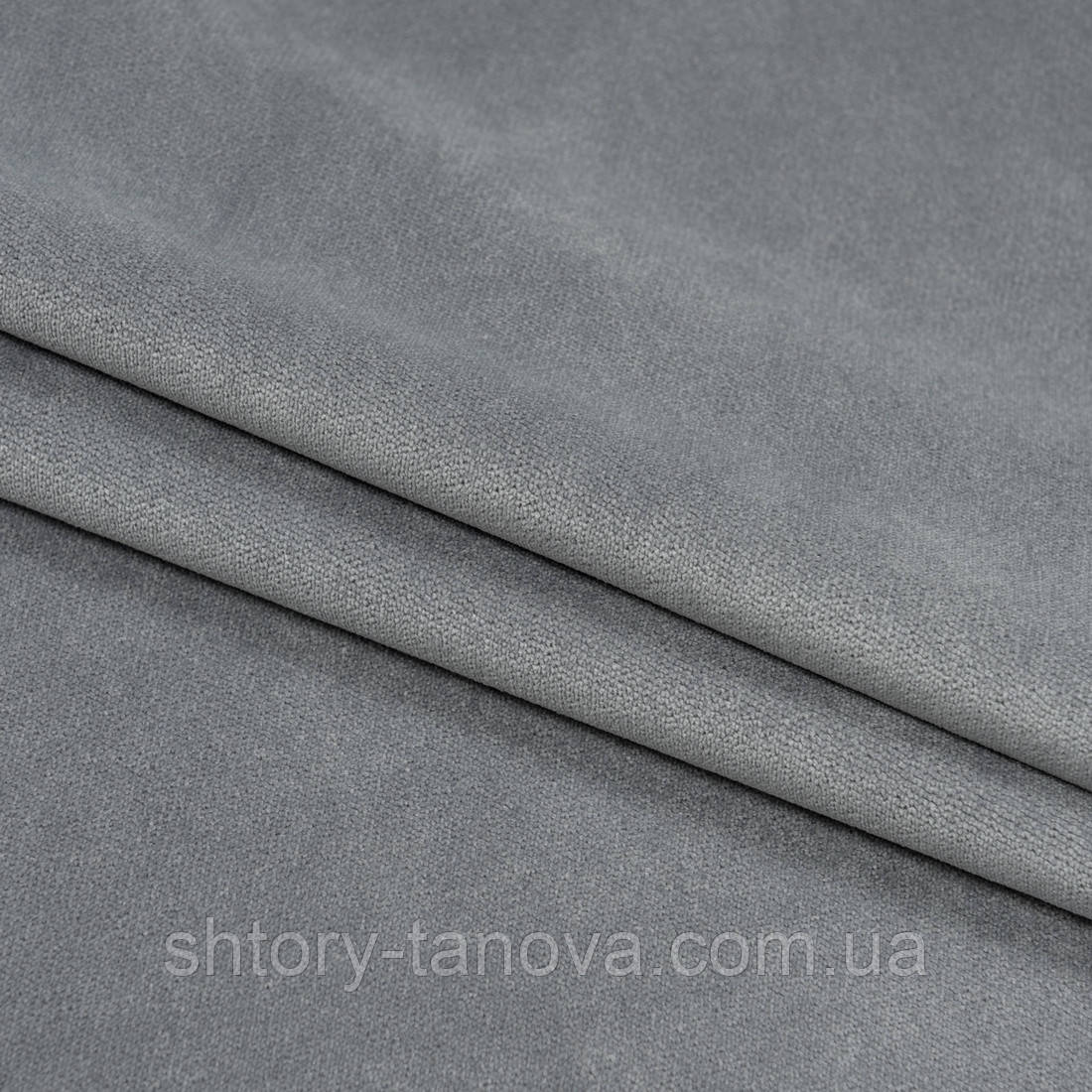 Велюр щільний / олово, фото 1