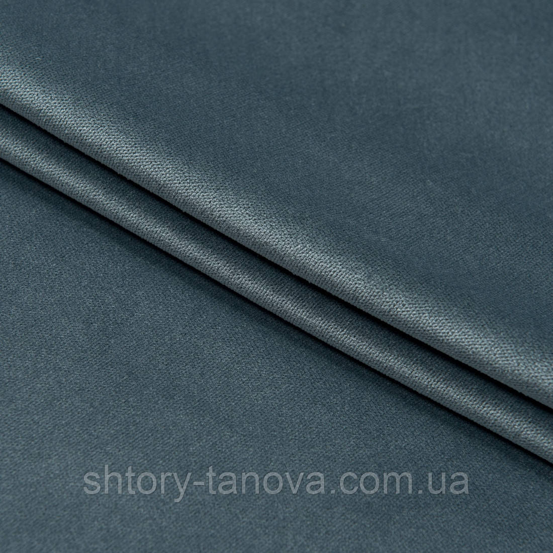 Велюр щільний сталево-блакитний, фото 1
