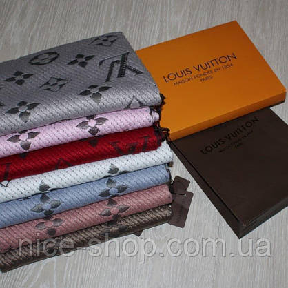 Шарф Louis Vuitton сірий, фото 6