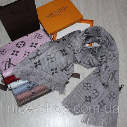 Шарф Louis Vuitton сірий, фото 4