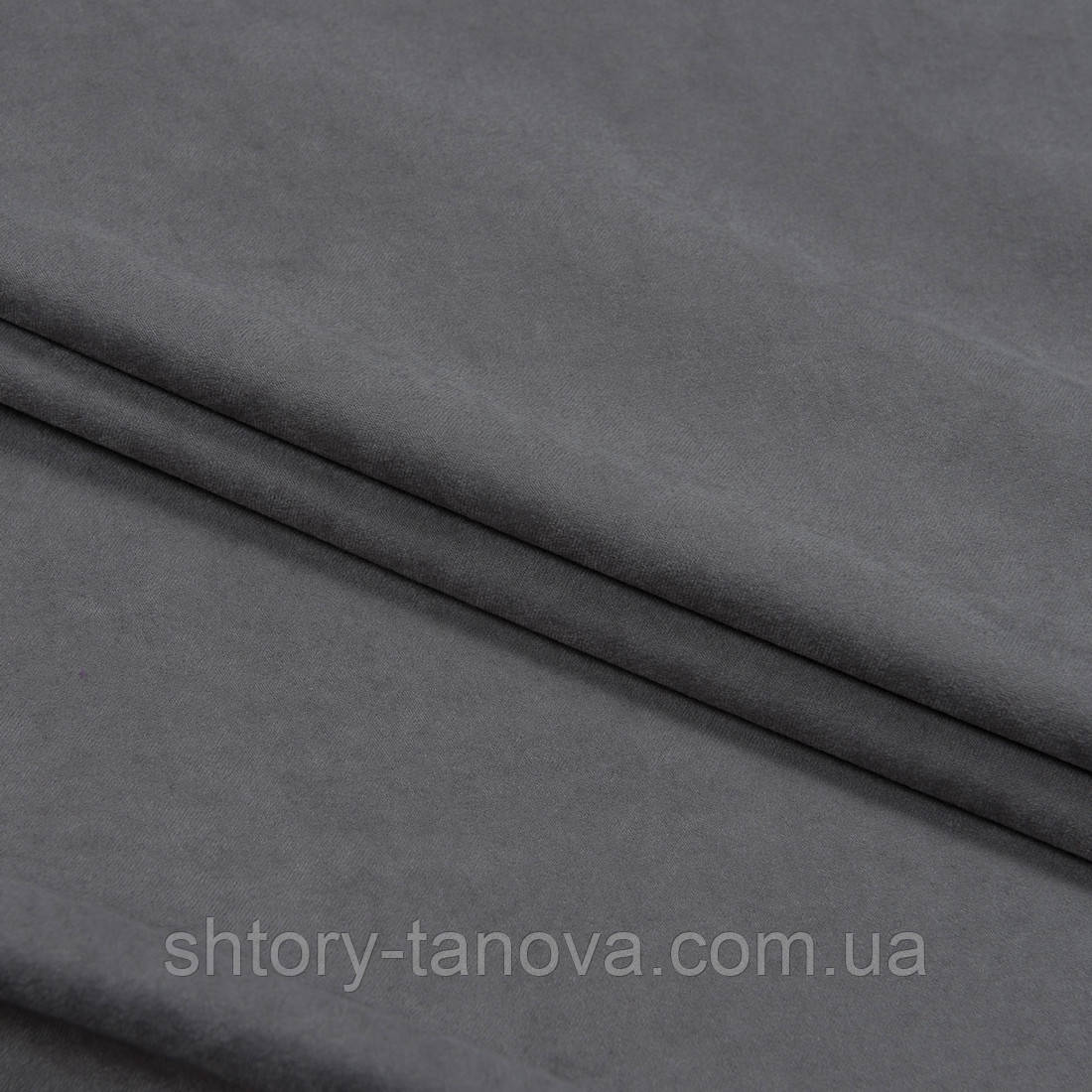 Замша для штор і декору т. сірий, фото 1