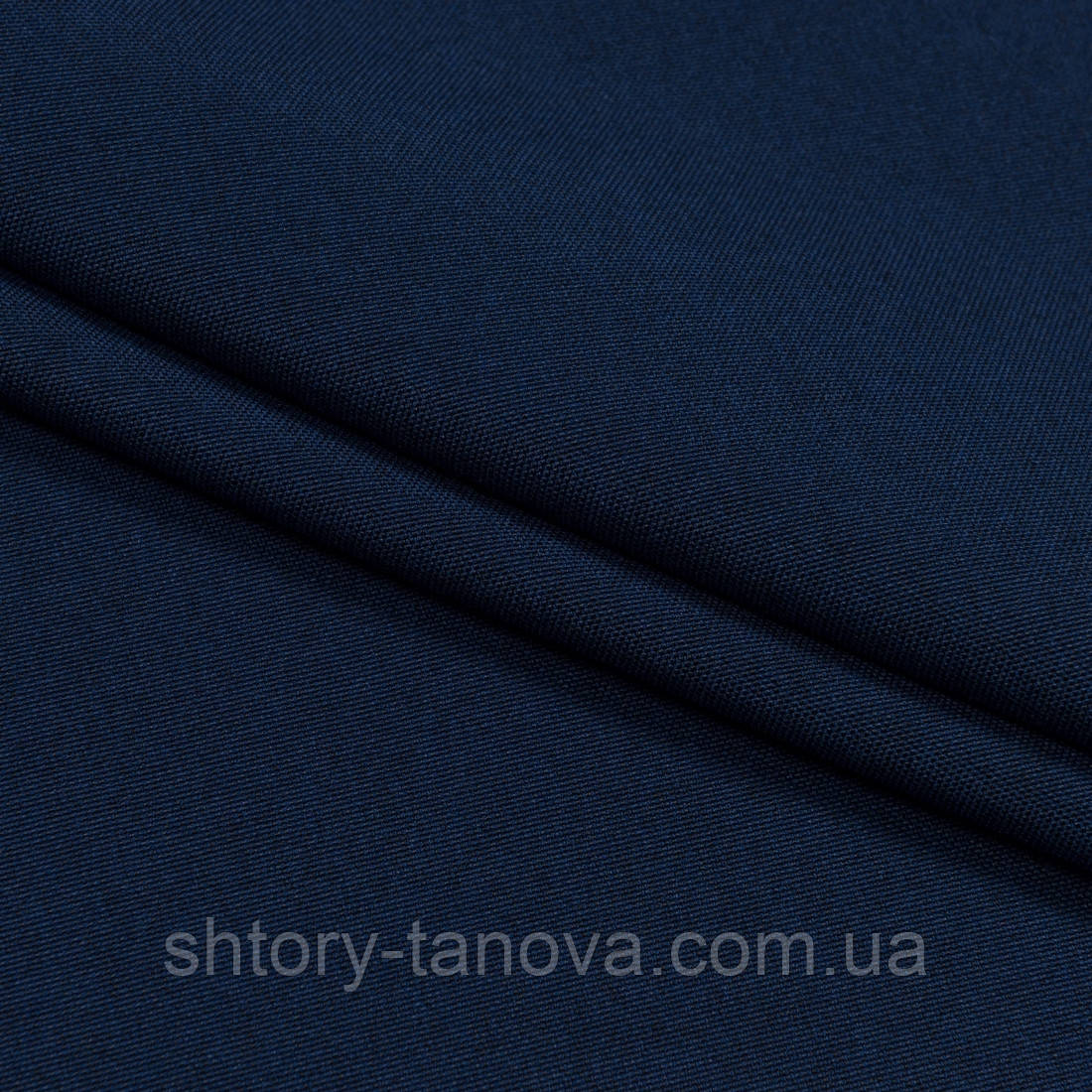 Декоративна тканина щільна рогожка т. синій