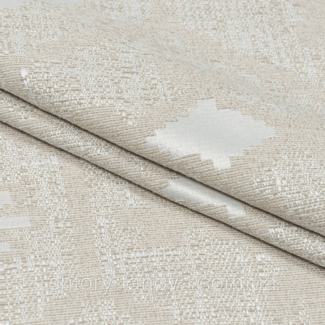 Жаккард поле абстракція беж,мололчный, фото 1