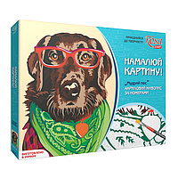 Набір акрилова живопис по номерам, "Мудрий пес", ROSA START
