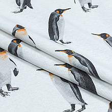 Декоративна тканина лонета жероме / пінгвіни сірий