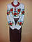 Вишиванка жіноча, вишивка тамбурна, квіти, "червоні маки з волошками та смужками", домоткана тканина, фото 3