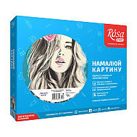 Набір техніка акрилова живопис по номерам, "Дівчина-весна", ROSA START
