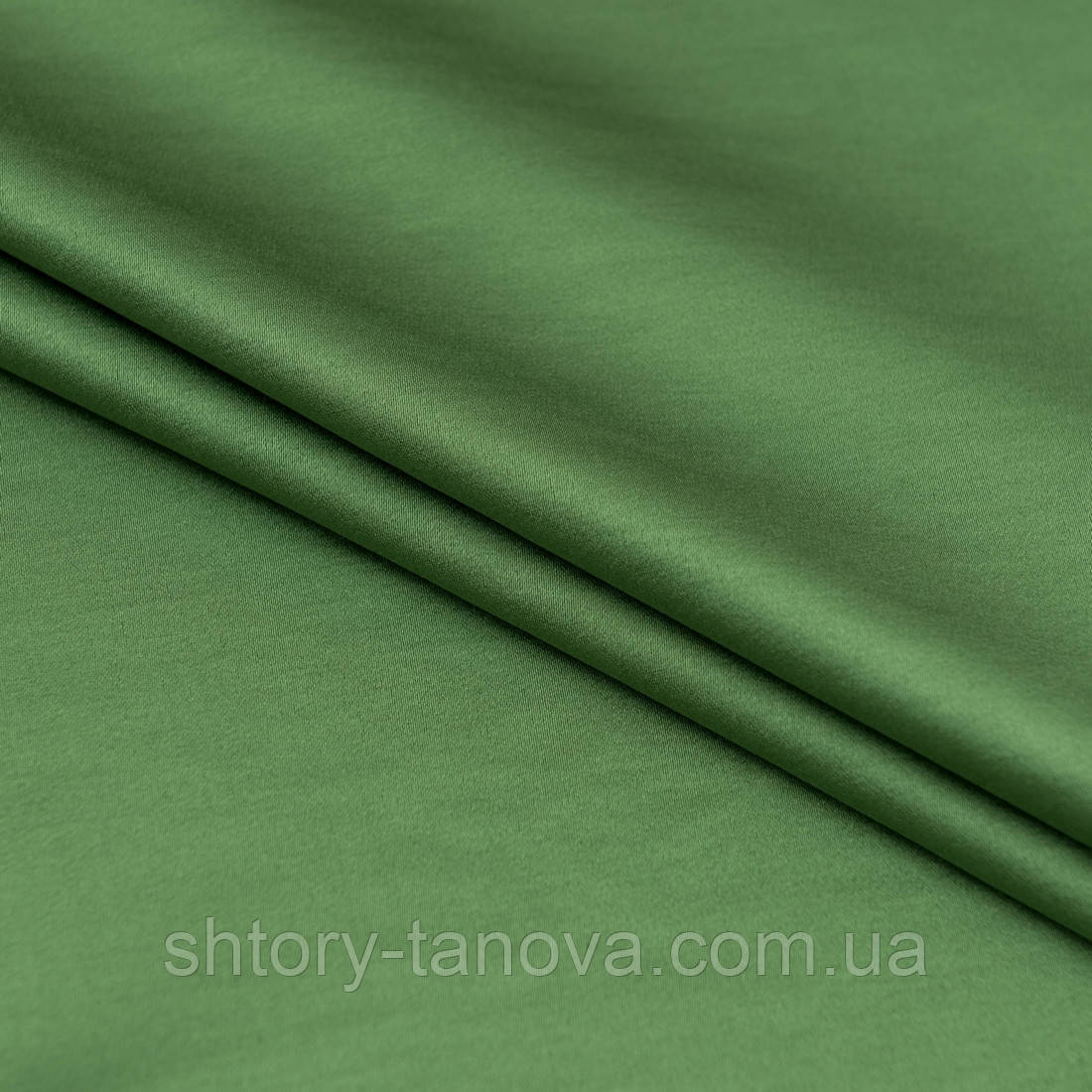 Декоративний сатин зелена трава, фото 1