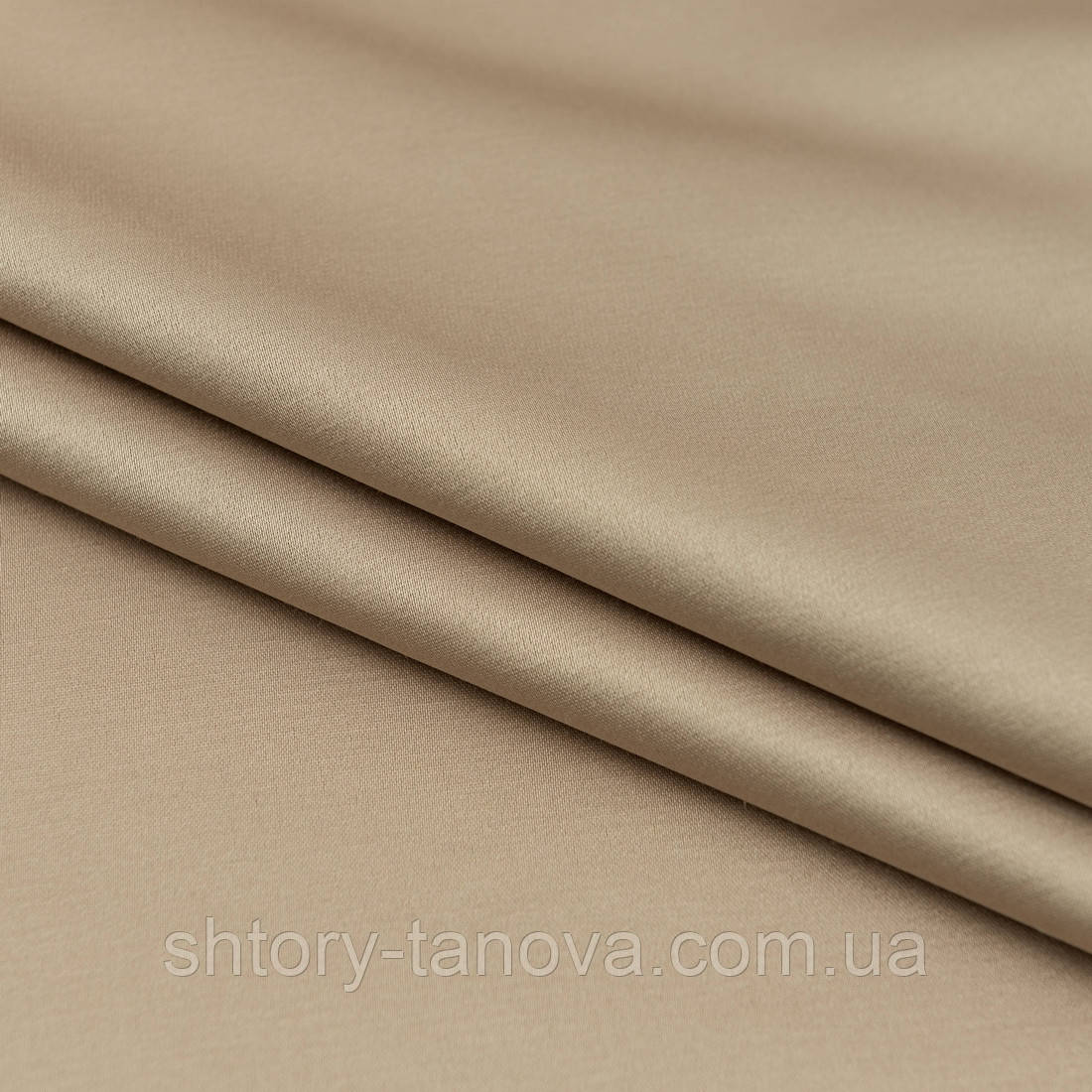 Декоративний сатин беж-золото, фото 1