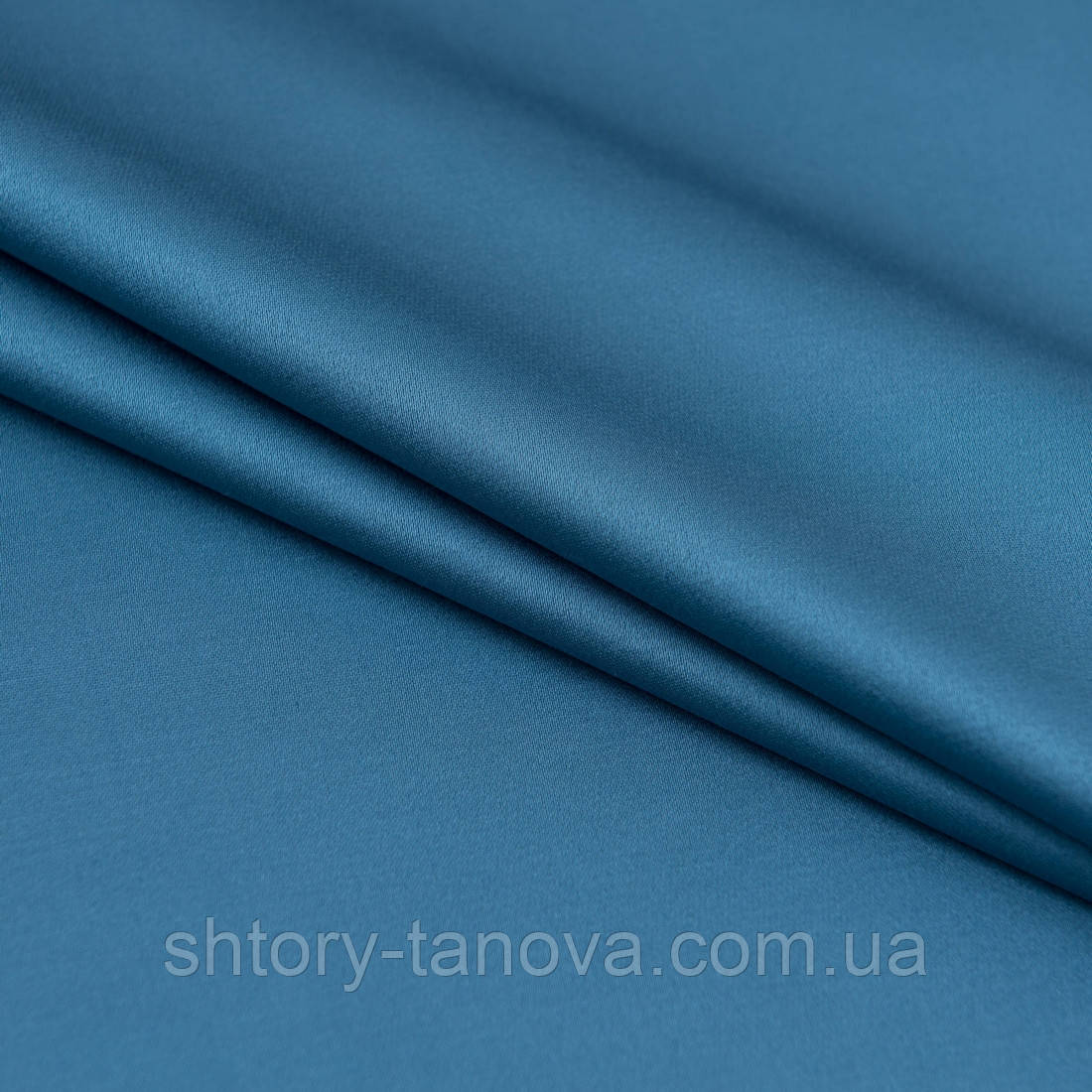 Декоративний сатин синьо-блакитний, фото 1