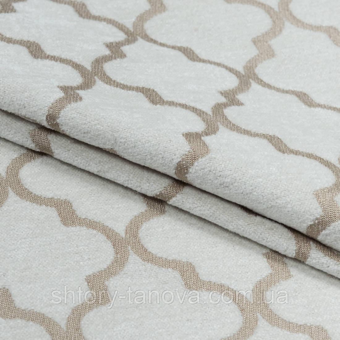 Шеніл жаккард ромб на шторах і декору св. пісок, фото 1