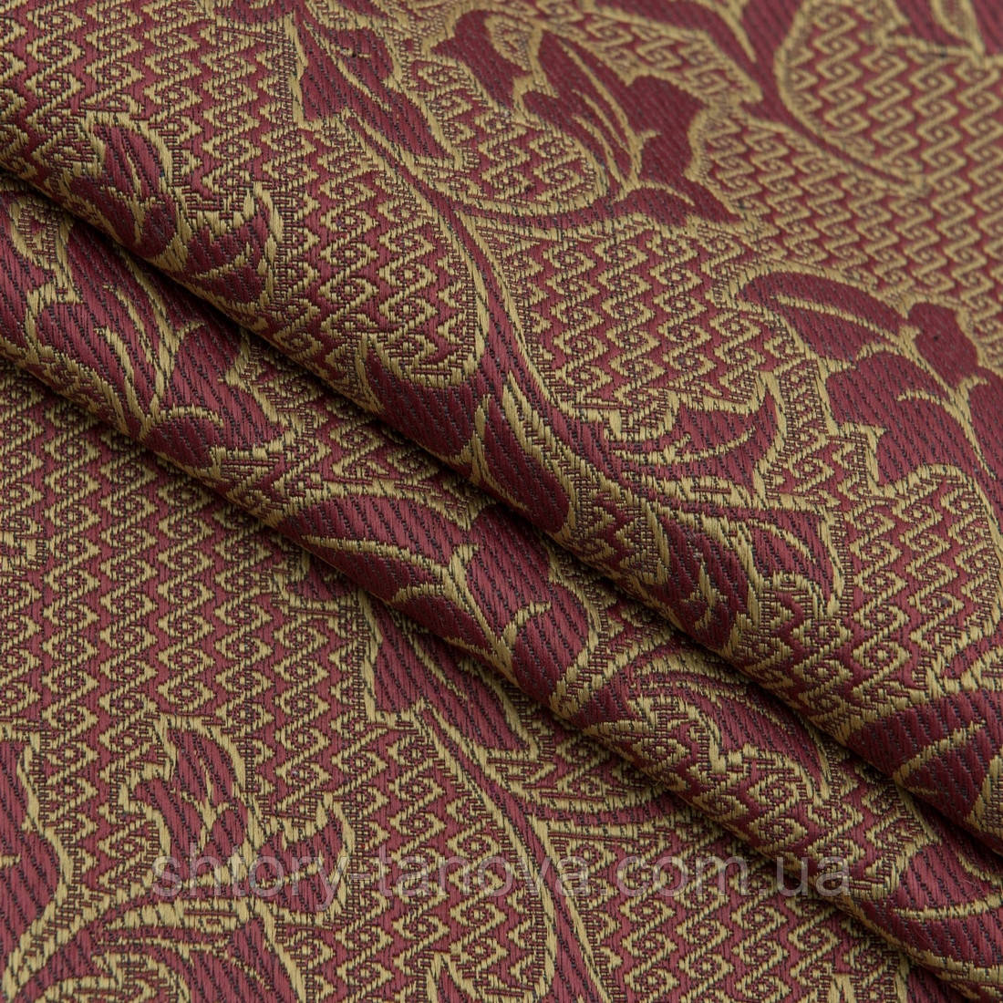 Декор-гобелен листя плюща бордо,старе золото, фото 1