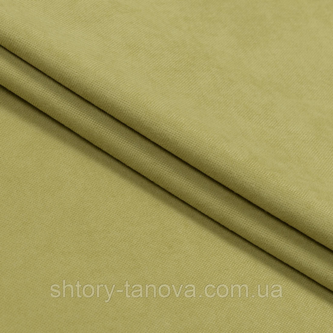 Нубук тканина для штор зелений чай, фото 1