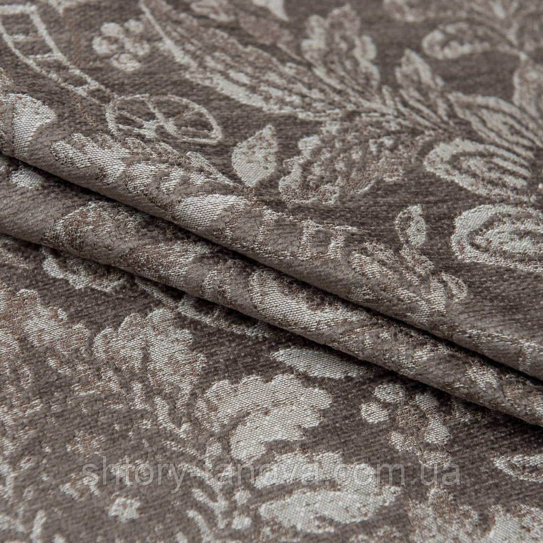 Декор-шенилл мораш вензель флора капучино, фото 1