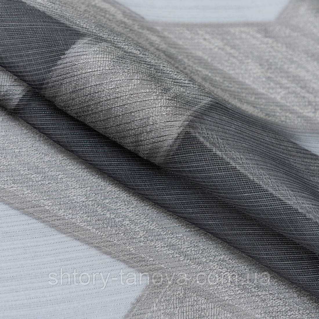 Органза ромб жаккард сірий з обважнювачем, фото 1