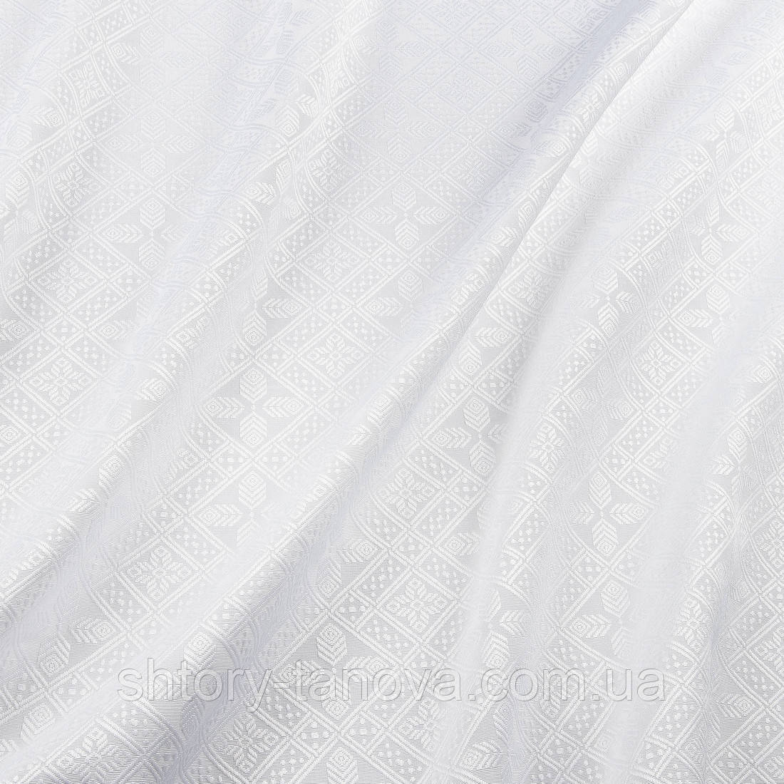 Скатертная тканина орнамент база/ base білий, фото 1
