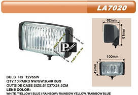 Фари додаткові DLAA 7020 W (H3-12V-55W), розмір 100*42 мм — Протитуманні фари універсальні