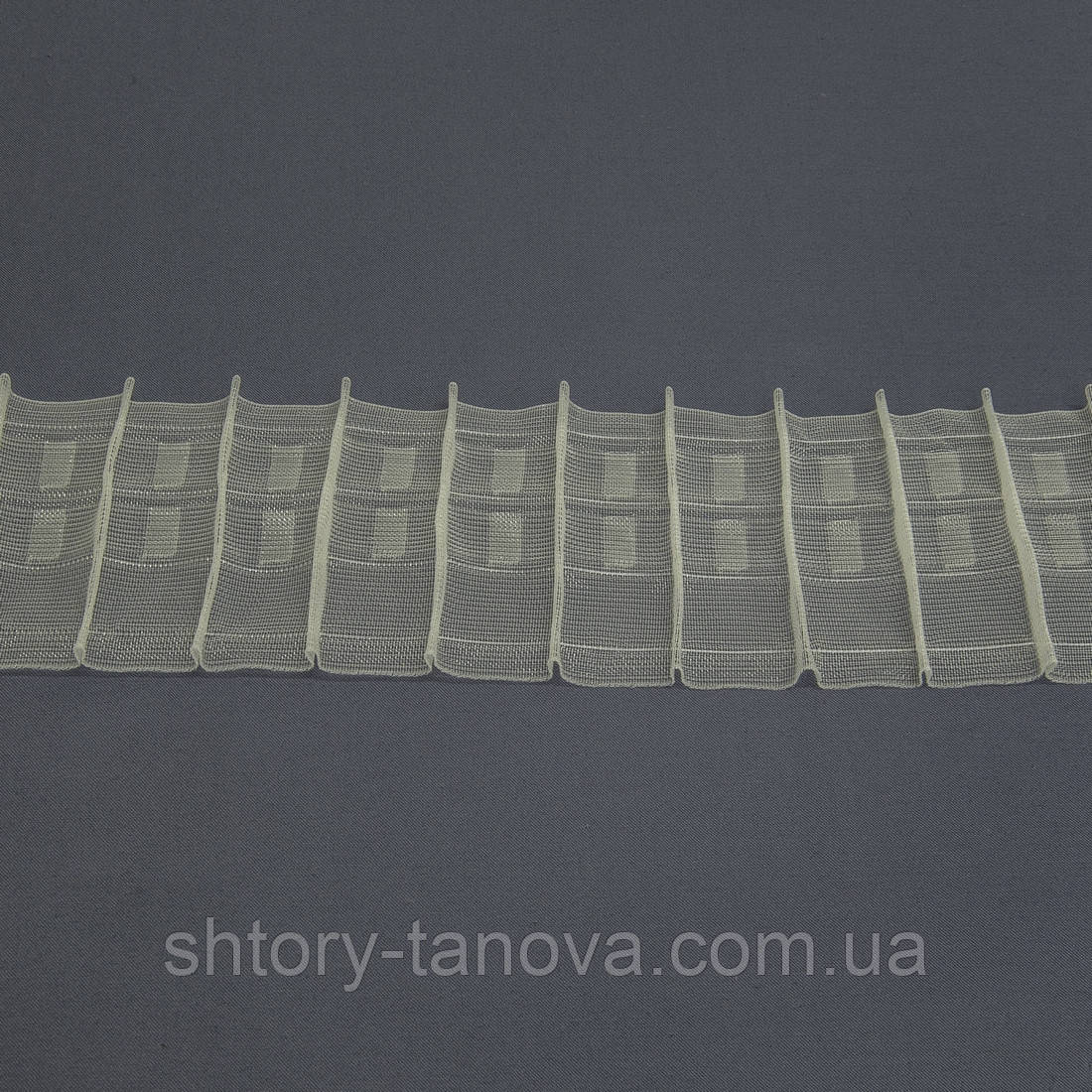 Шторна тасьма кс-1:1.5 80мм/100м прозора рівномірна, фото 1