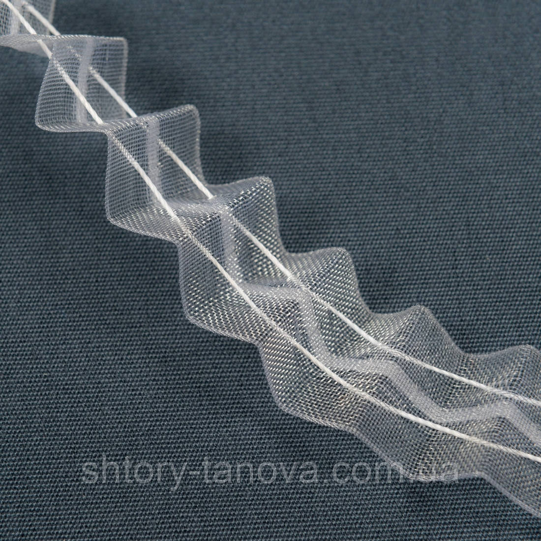 Шторна тасьма 25мм/100м прозора рівномірна нефиксиров., фото 1