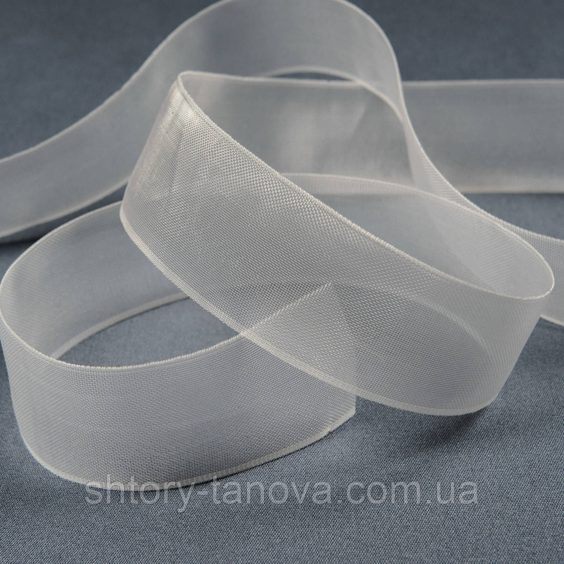 Шторна тасьма 40мм/100м проста прозора, фото 1