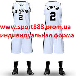 Біла форма Leonard No2 (майка + шорти) San Antonio Spurs