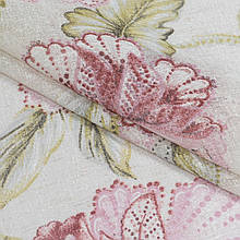 Тюль серпанок аваді/avad квіти фрез,зелений