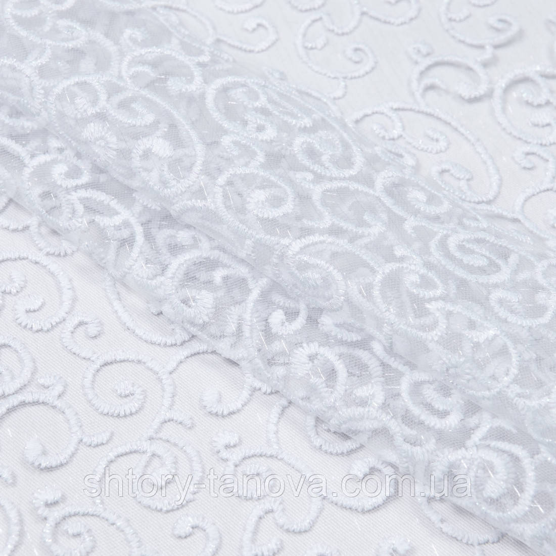 Тюль вишивка дукат білий, фото 1
