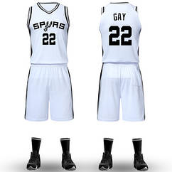 Біла форма Gay No22 (майка + шорти) San Antonio Spurs