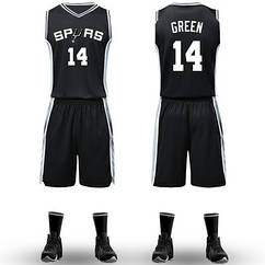 Чорна форма Green №14 (майка+шорти) San Antonio Spurs