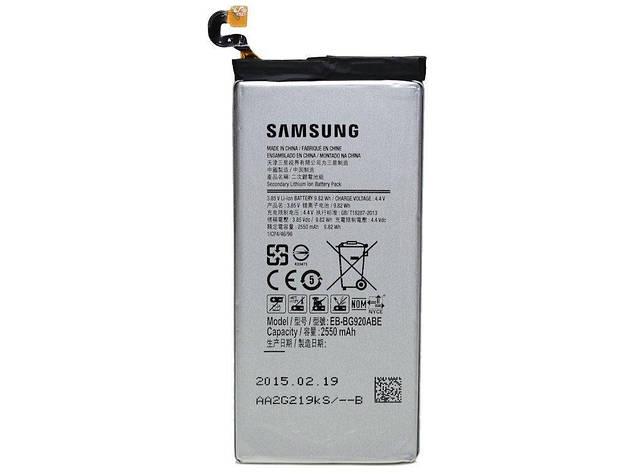 Акумуляторна батарея (АКБ) для Samsung EB-BG920ABE (G920 Galaxy S6/G925 Galaxy S6 Edge, 2550 mAh, фото 1
