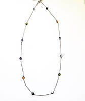 Ланцюжок кольє зі срібла 925 Beauty Jewels кольорові циркони