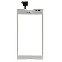 Тачскрин (сенсор) для Sony C2305 Xperia C S39h, белый, оригинал