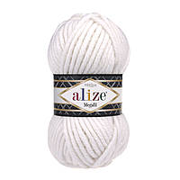 Alize SUPERLANA MEGAFIL (Суперлана Мегафіл) №55 білий (Пряжа, нитки для в'язання)